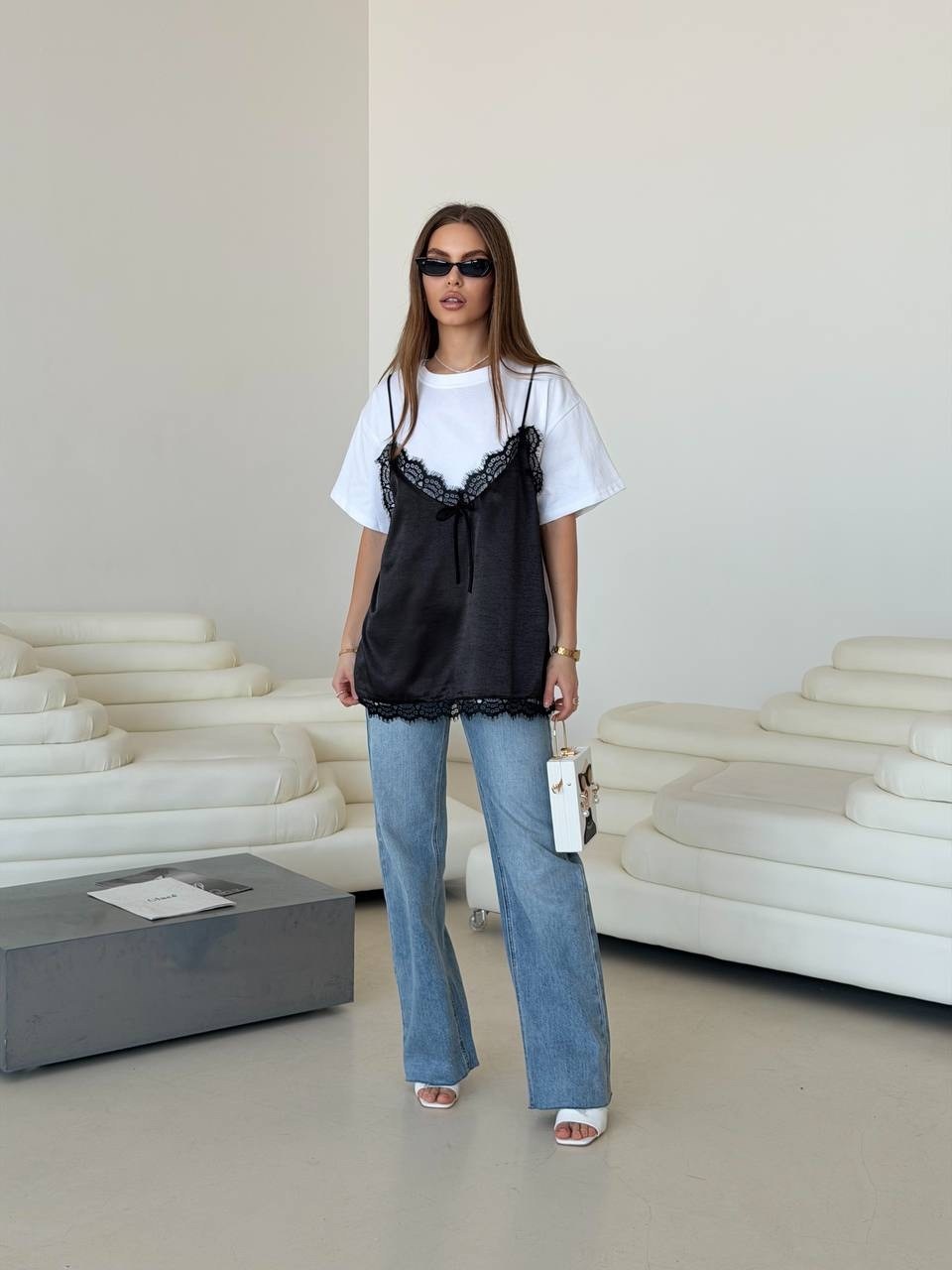 футболка с кружевами,женская футболка,трикотажная футболка,топ с кружевом,женская майка