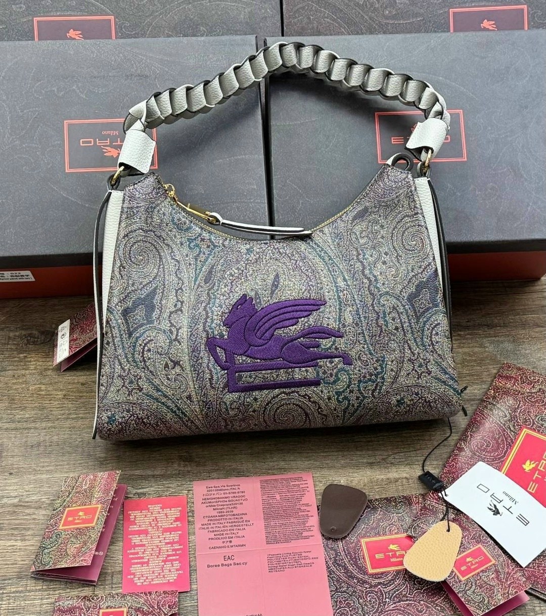 etro средняя сумка-тоут paisley libra коричневый,сумка,женская сумка,сумка etro,сумка женская брендовая