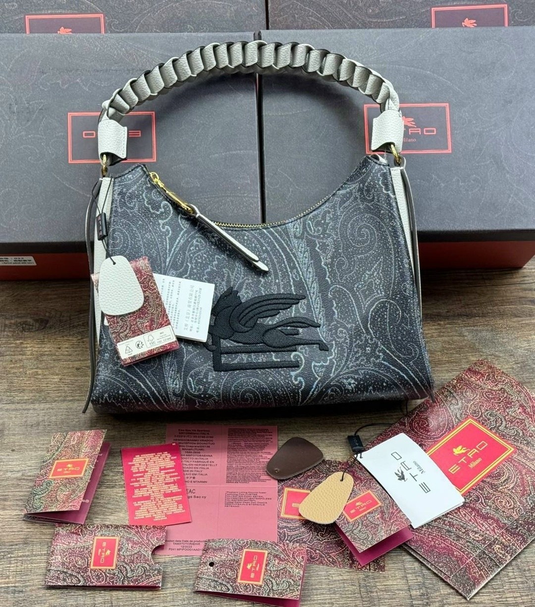 etro средняя сумка-тоут paisley libra коричневый,сумка,женская сумка,сумка etro,сумка женская брендовая