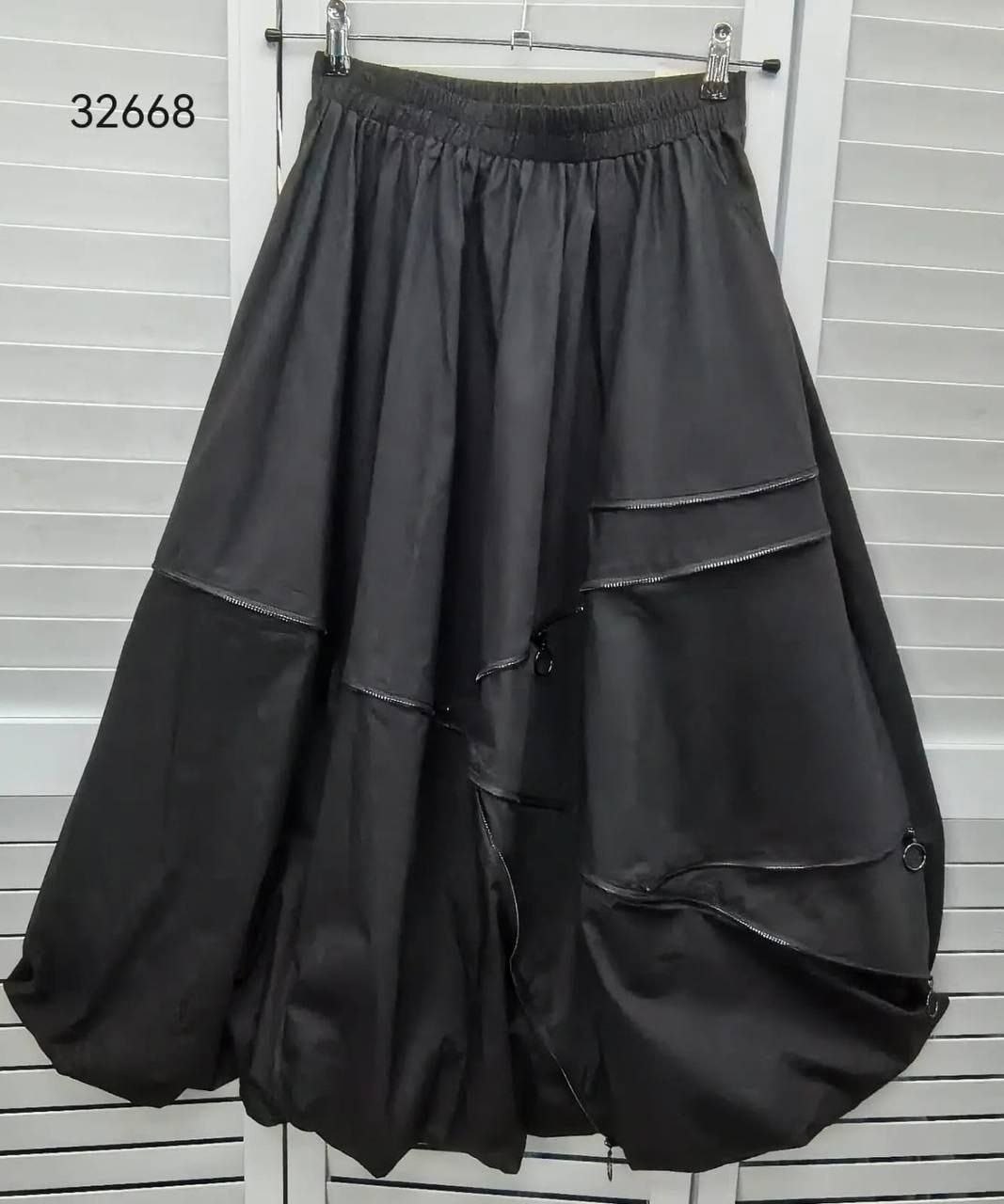 юбка,юбка с оборками,юбка anastasia 1281 черный,юбка с карманами,широкая юбка