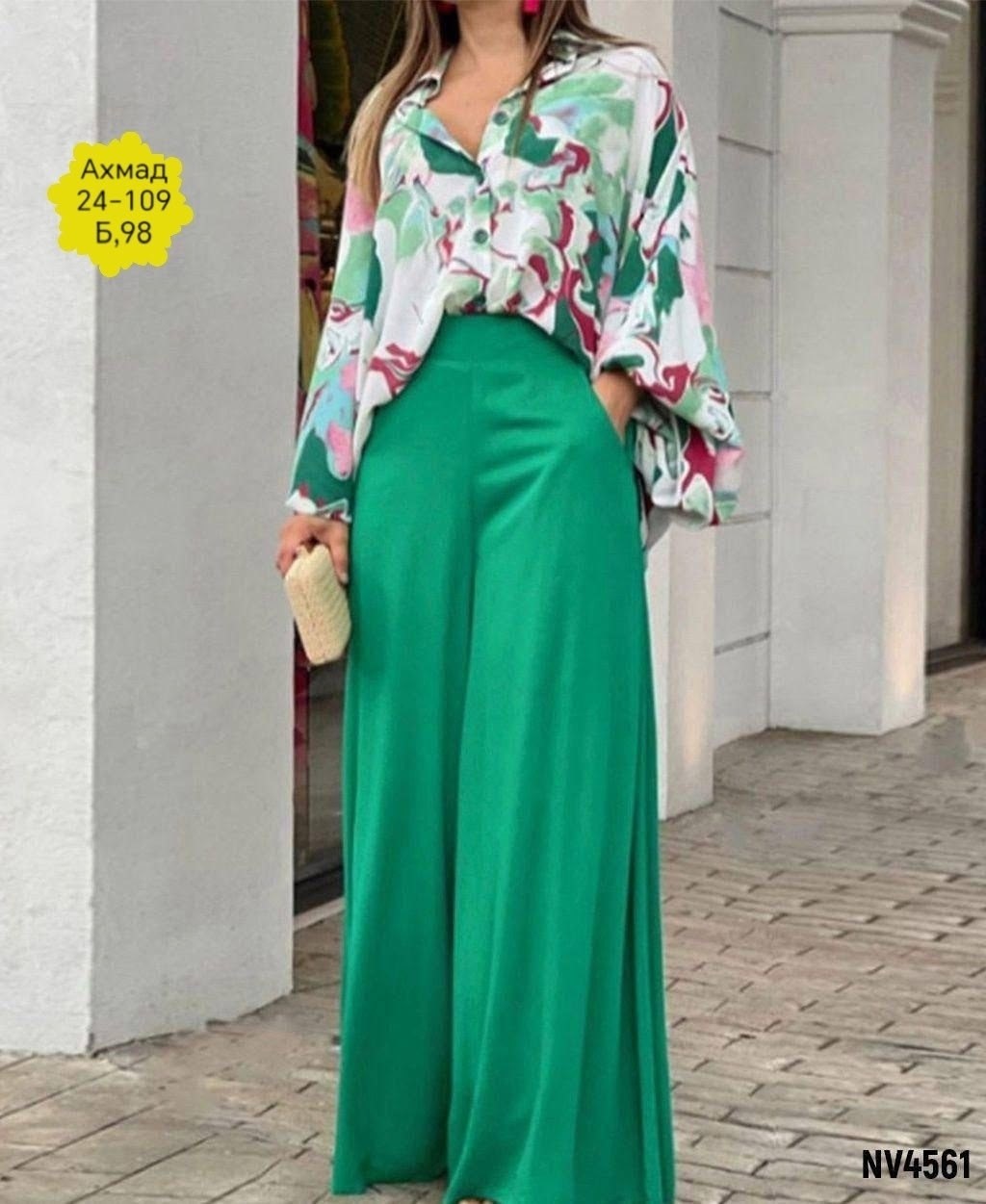 шифоновые брюки палаццо,широкие брюки,брюки с широкими штанинами,женский костюм брюки,свободная рубашка большого размера, завышенная талия, широкие брюки, костюм-двойка
