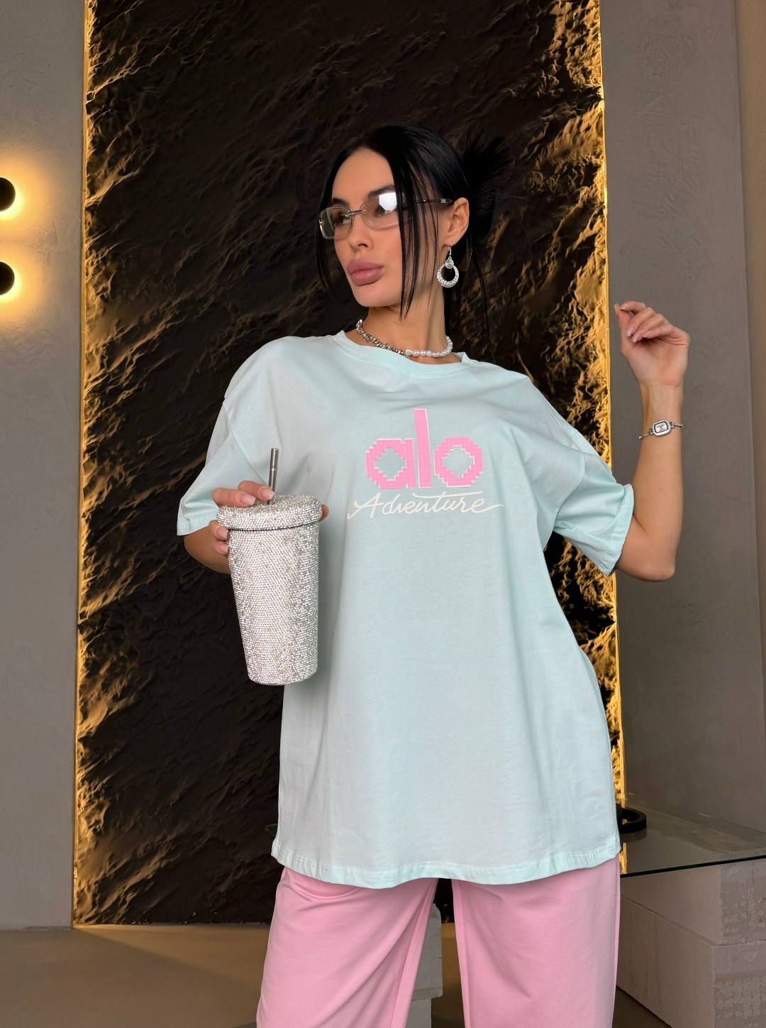 футболки женская оверсайз,футболки женская,футболки оверсайз,футболка с мятным принтом,футболка