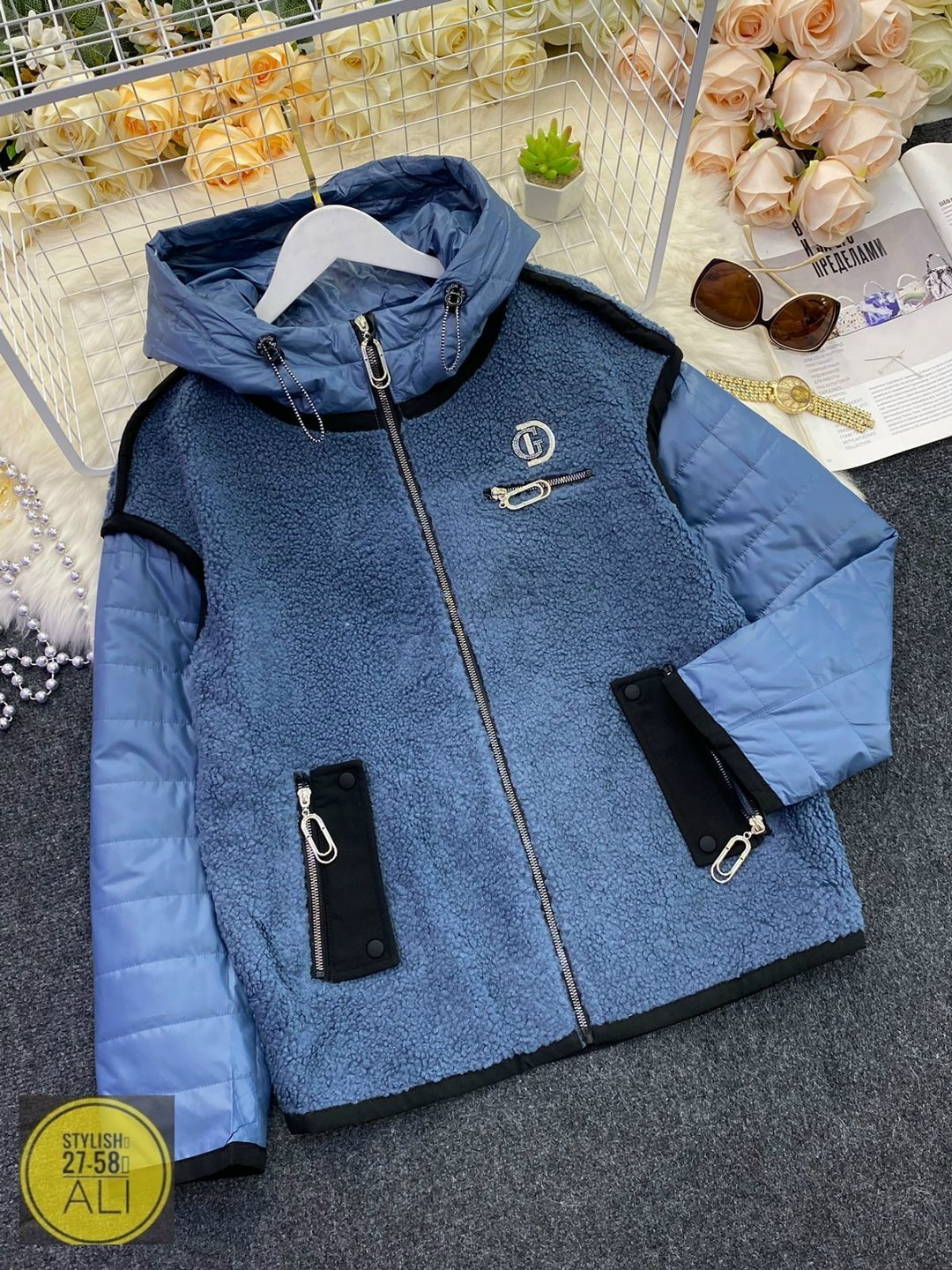 куртка комбинированная,женская куртка,стильная куртка,демисезонная куртка,куртка