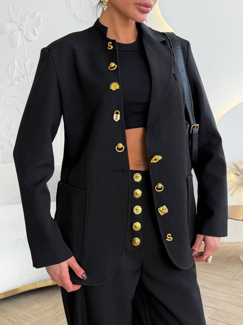 брючный костюм,элегантный брючный костюм,костюм классический,классический костюм женский,костюм брючный 2026 черный dilanavip