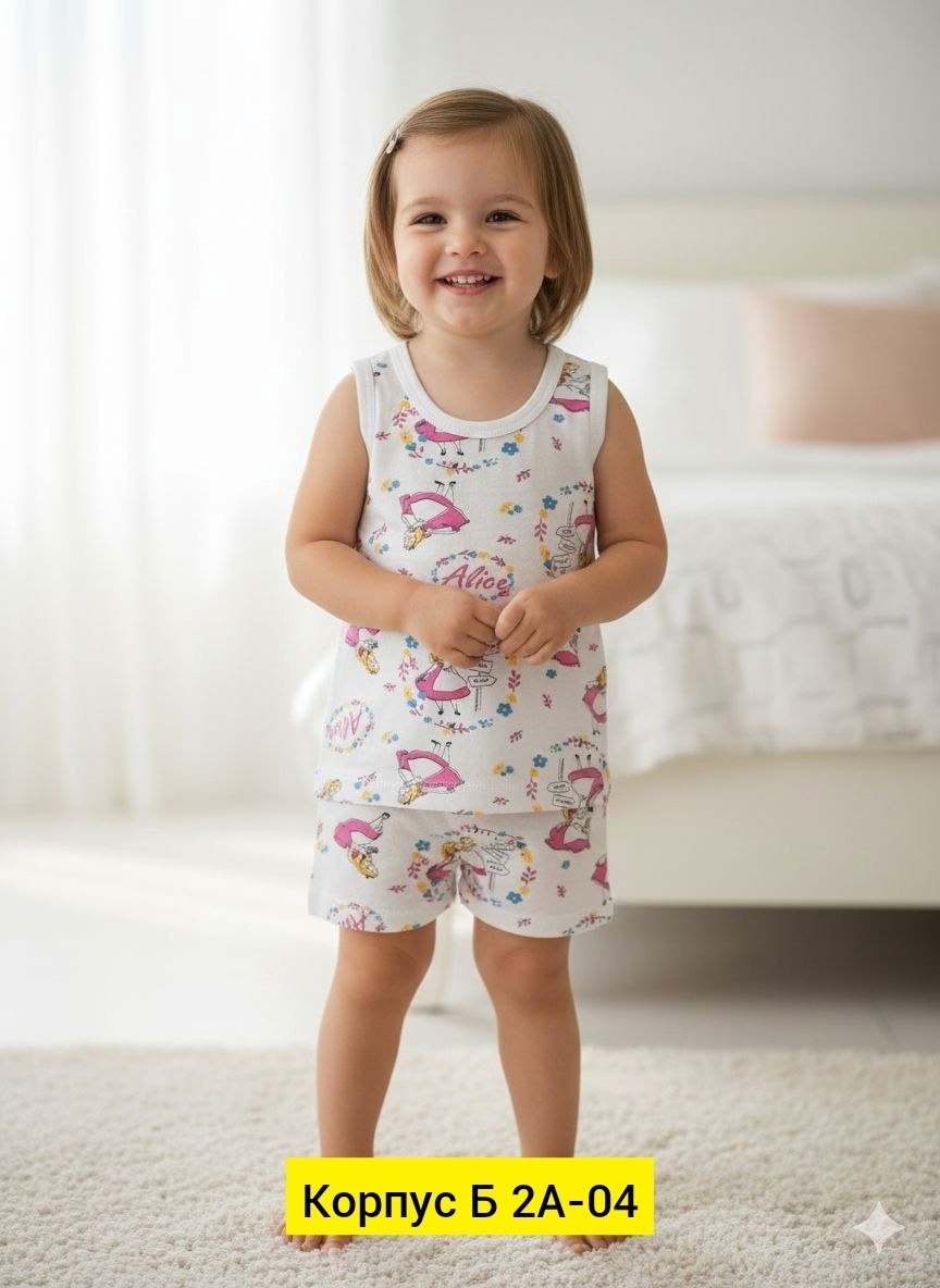 пижама трикотажная с шортами домашняя одежда alena alenkina,детские комплекты трусы и майка ,пижама для девочек,комплект майка трусы,детские комплекты