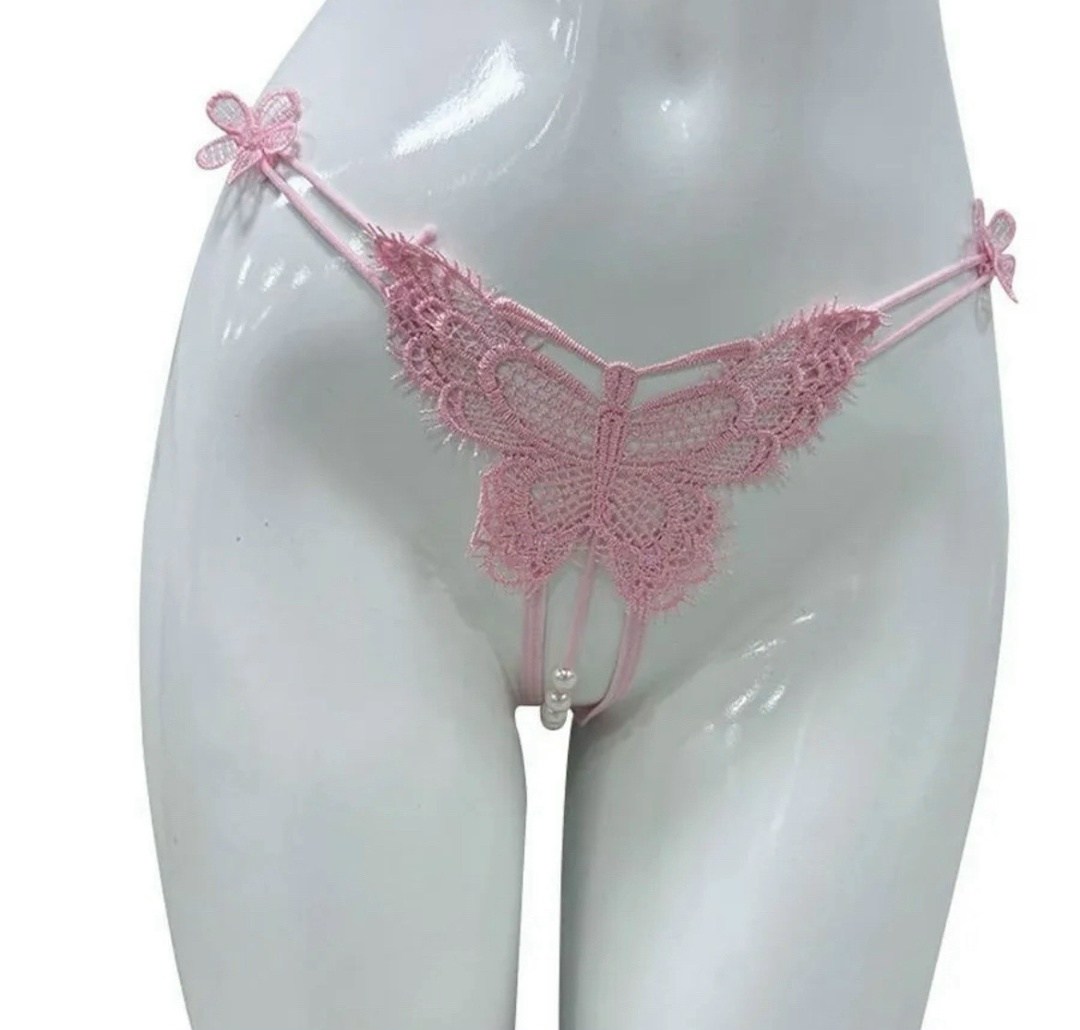 стринги бабочка,стринги женские с бусами,трусики с бусинами,стринги с бусами,трусики с бусами бабочка