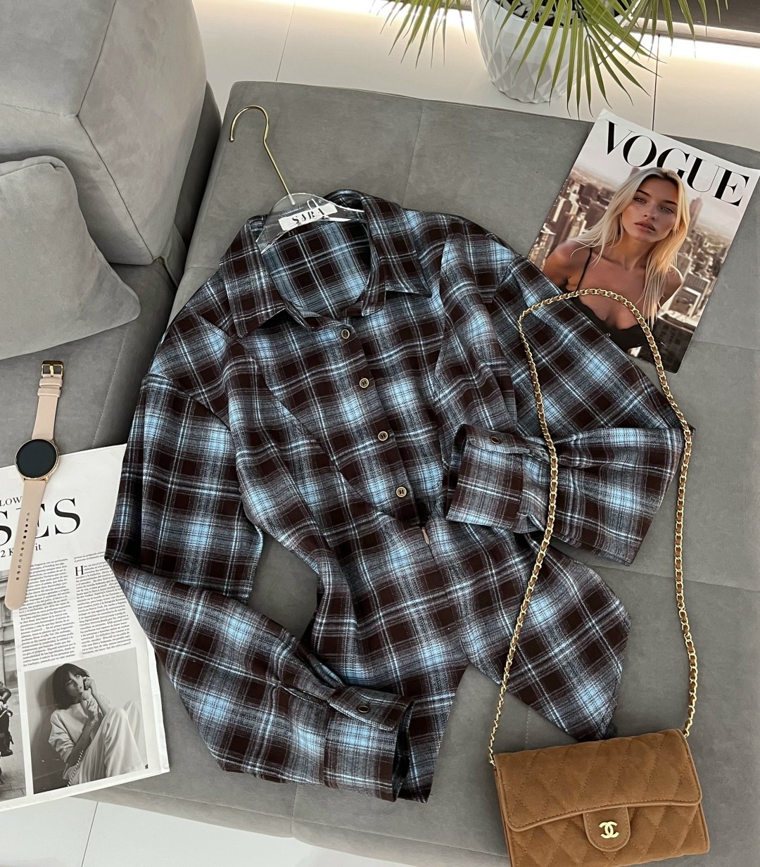 рубашка оверсайз в клетку betrendy wear,рубашка женская оверсайз в клетку,рубашка в клетку женская,рубашка в клетку с майкой beststyle,рубашка в клетку