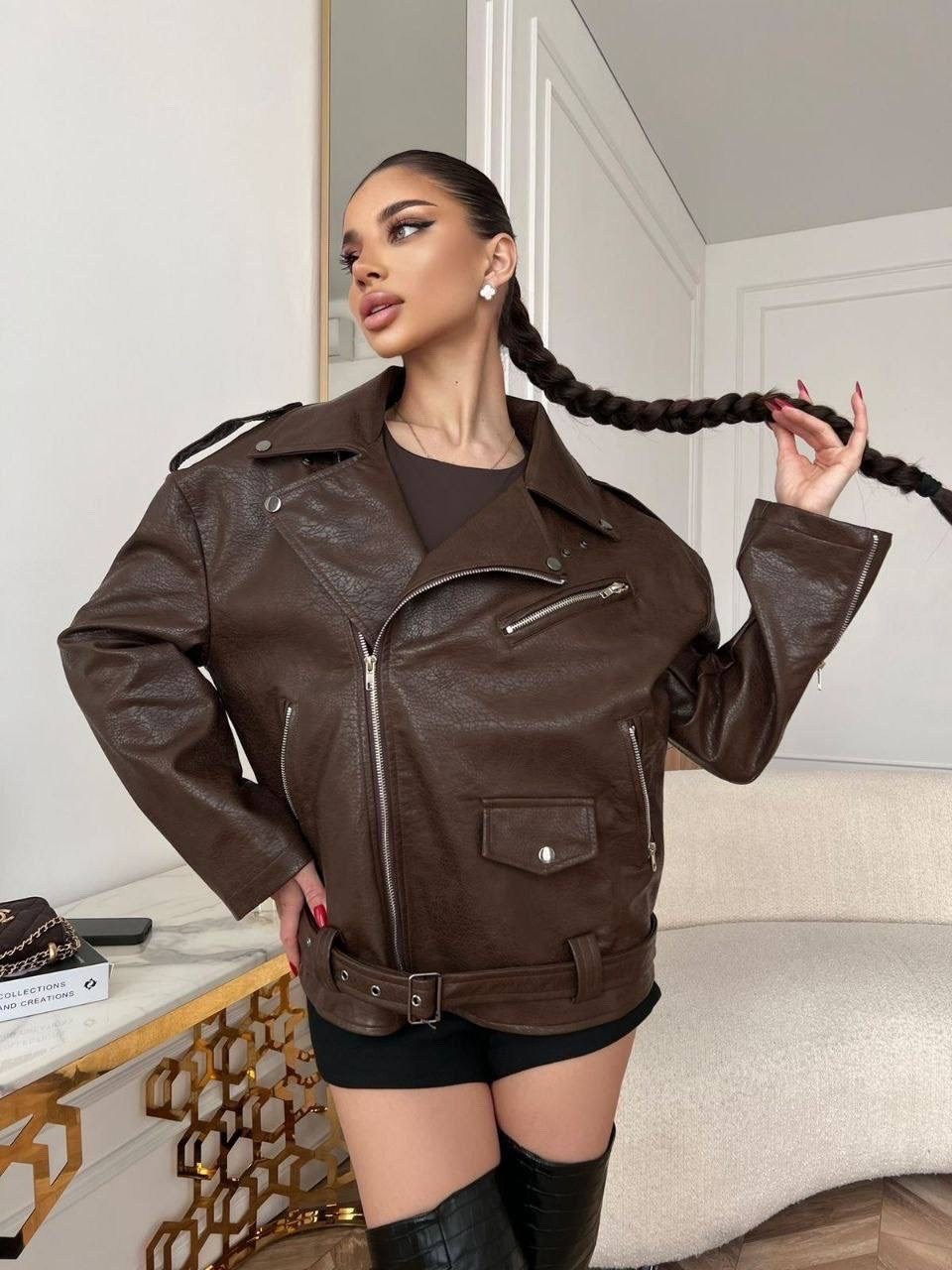 косуха кожаная куртка оверсайз saint shine,косуха куртка кожаная оверсайз chauzi,женская куртка кожаная оверсайз короткая okssana firsanova,косуха коричневая оверсайз винтажная кожаная куртка aftfbasi