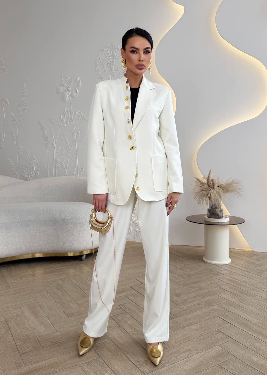 женский костюм,белый костюм,женский брючный костюм,костюмчик,брючный костюм temper 482