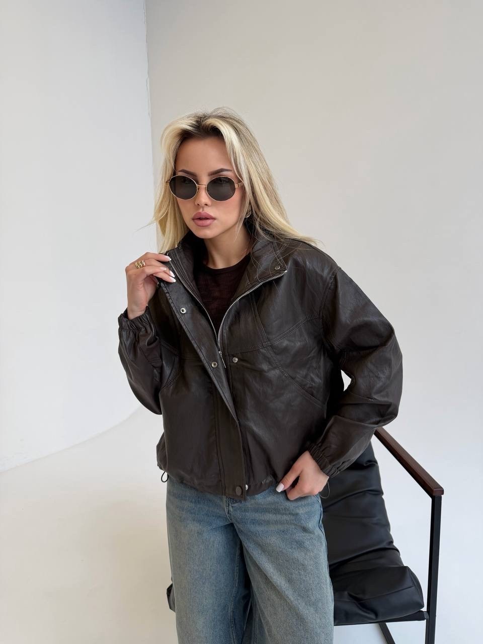 кожаная куртка,косуха кожаная куртка экокожа оверсайз,женская кожаная куртка,куртка бомбер из экокожи emberens,куртка женская