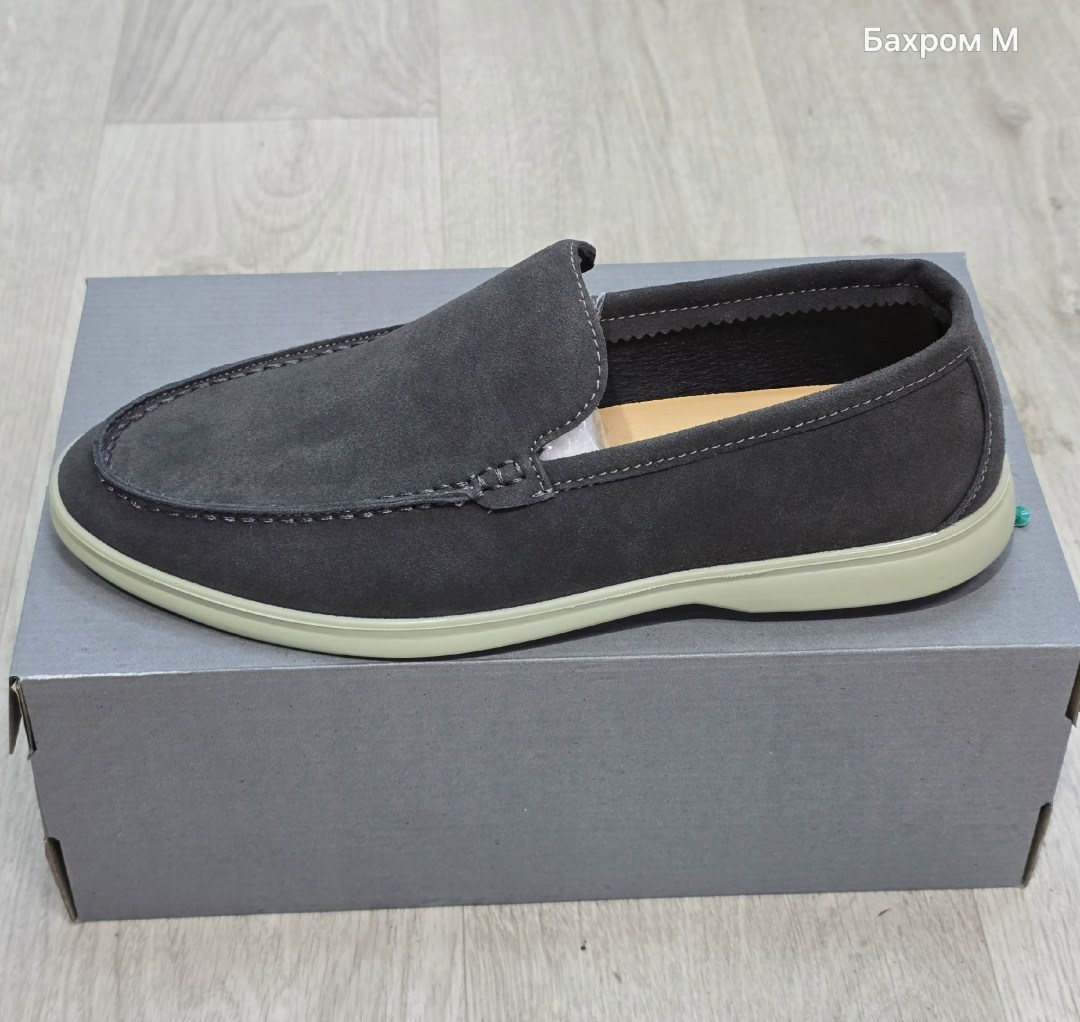 замшевые лоферы summer walk loro piana серый,,loro piana лоферы мужские,замшевые лоферы,мужские замшевые лоферы