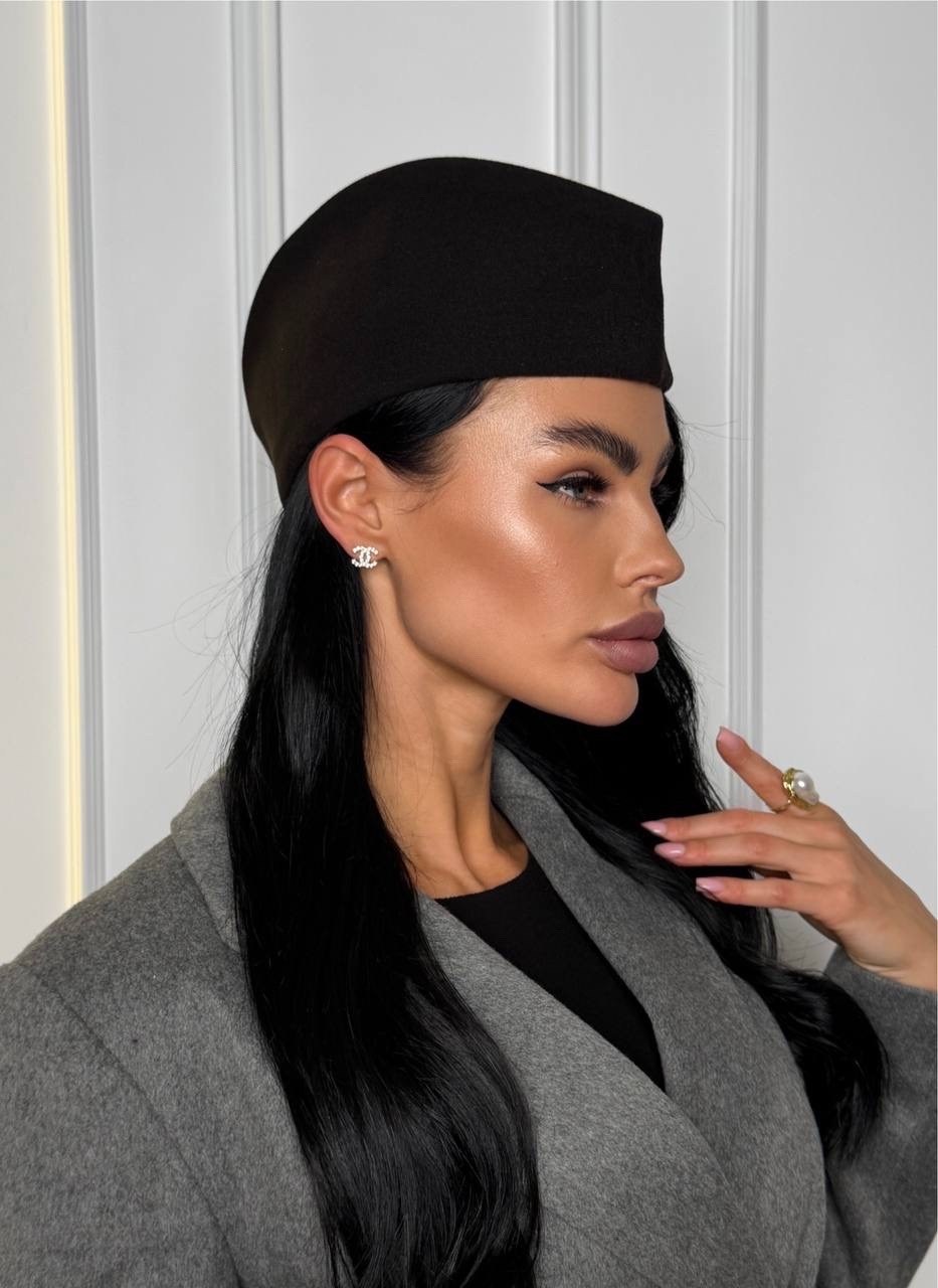 женские головные уборы,модные головные уборы,шапка женская,шляпка таблетка из фетра "vera" светло-серая,шляпа