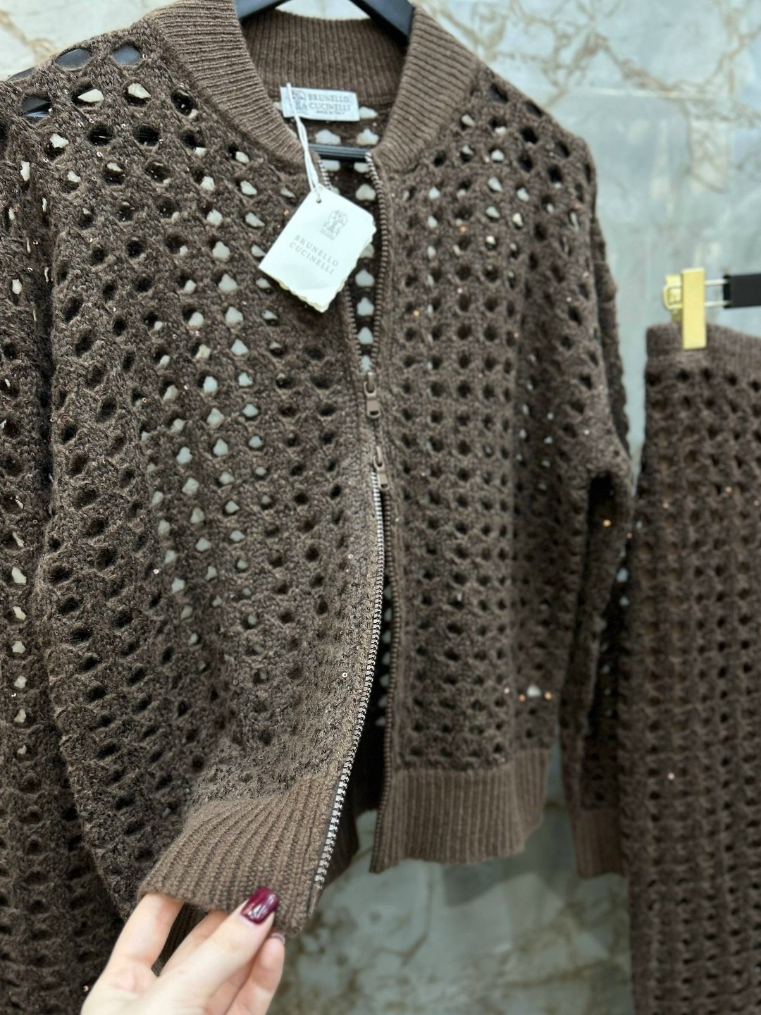 кардиган сетка брунелло кучинелли,кардиган brunello cucinelli,модели кардиган,кардиган,open-knit cotton cardigan in brown brunello cucinelli