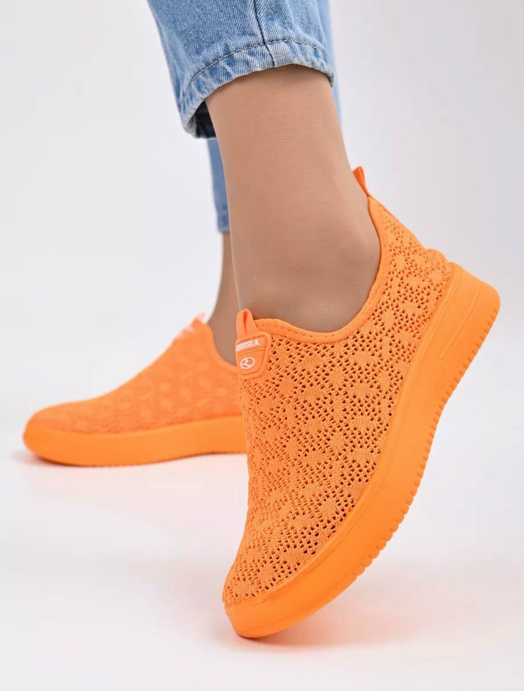,слипоны женские,кроссовки женскиe, спортивная,оранжевые кроссовки