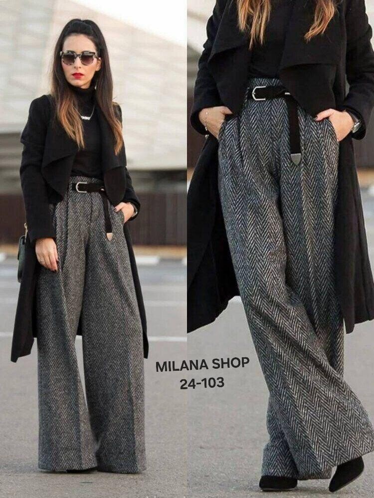 брюки палаццо,образ с брюками палаццо,верхняя одежда с брюками палаццо,серые брюки палаццо,вельветовые брюки палаццо