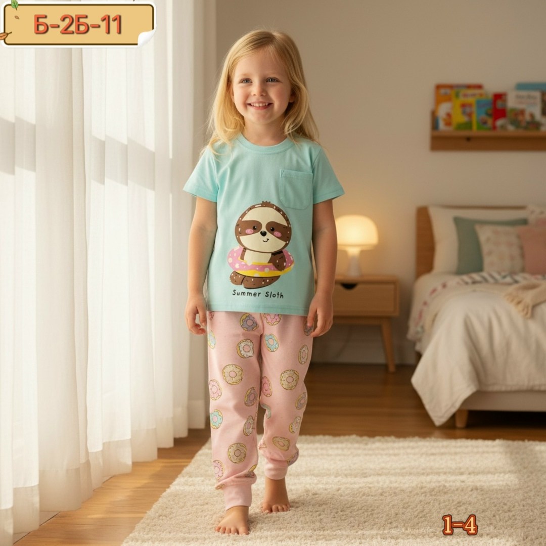 пижама для девочек,пижама детская,пижама детская для девочек,комплект пижама,детская пижама 24w bunny 3038-3039-01