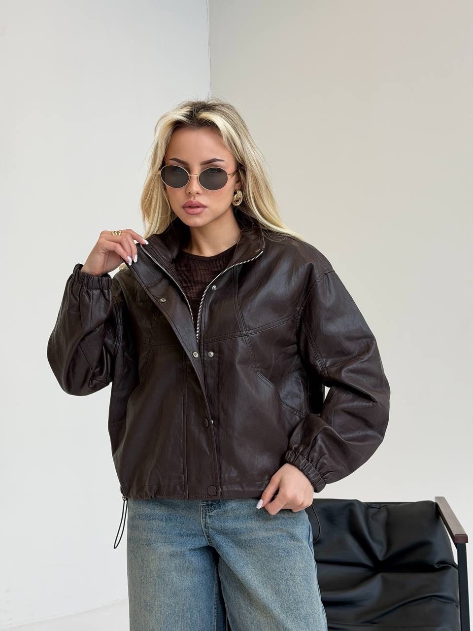 кожаная куртка,косуха кожаная куртка экокожа оверсайз,женская кожаная куртка,куртка бомбер из экокожи emberens,куртка женская