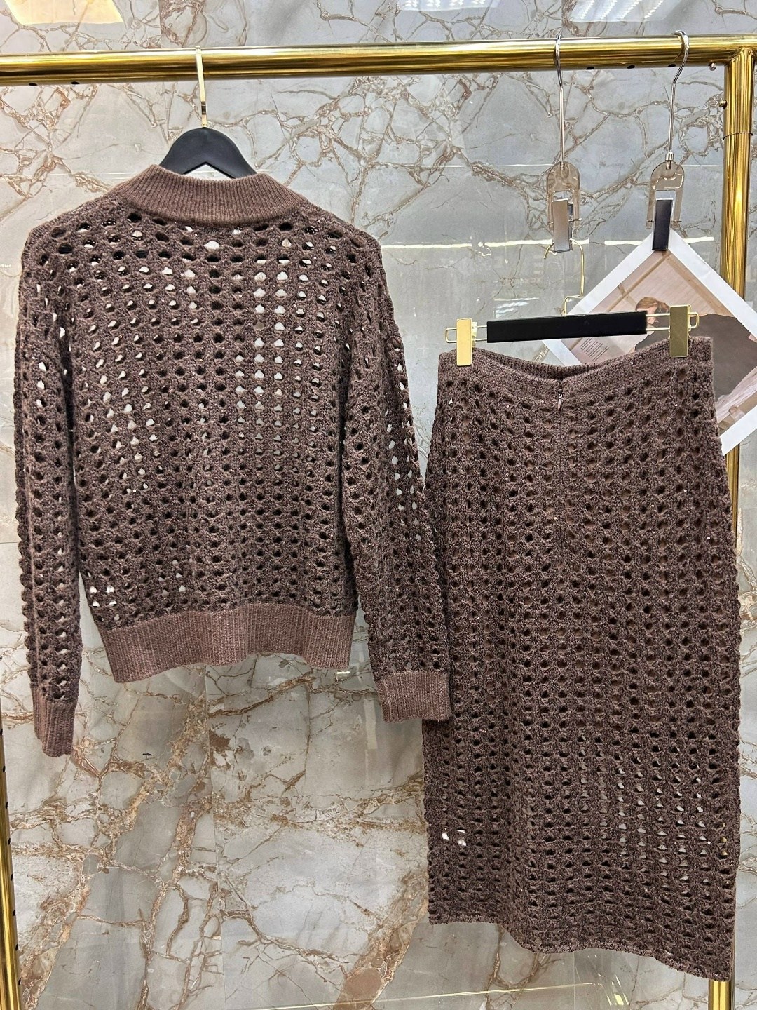 кардиган сетка брунелло кучинелли,кардиган brunello cucinelli,модели кардиган,кардиган,open-knit cotton cardigan in brown brunello cucinelli