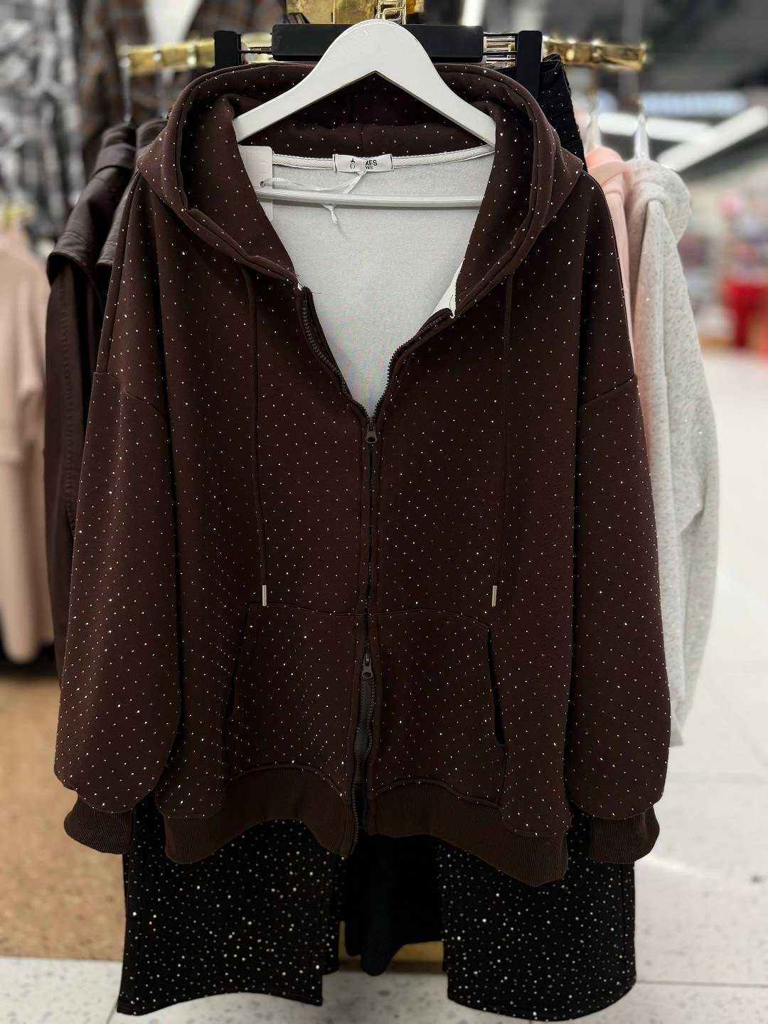 толстовка,толстовка со стразами,худи на молнии с камушками balenciaga,толстовка с капюшоном,кофта женская