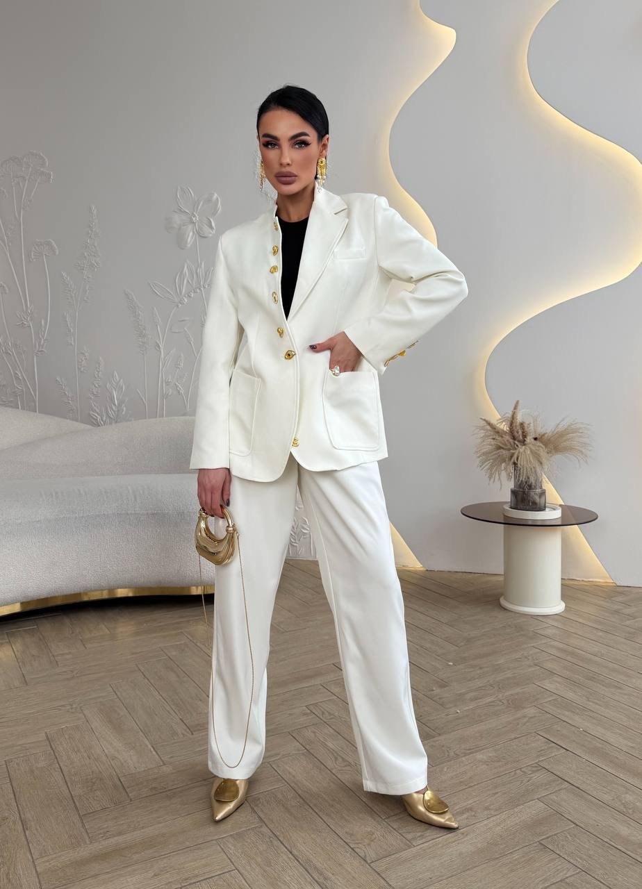 женский костюм,белый костюм,женский брючный костюм,костюмчик,брючный костюм temper 482