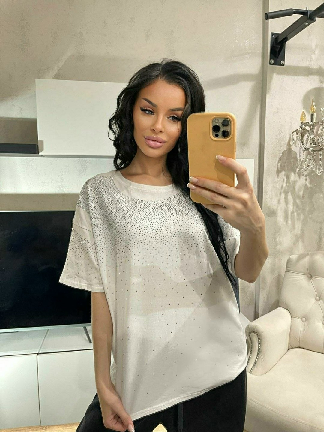 женская кофта,футболка женская оверсайз со стразами,женская футболка,красивые кофточки,кофточка