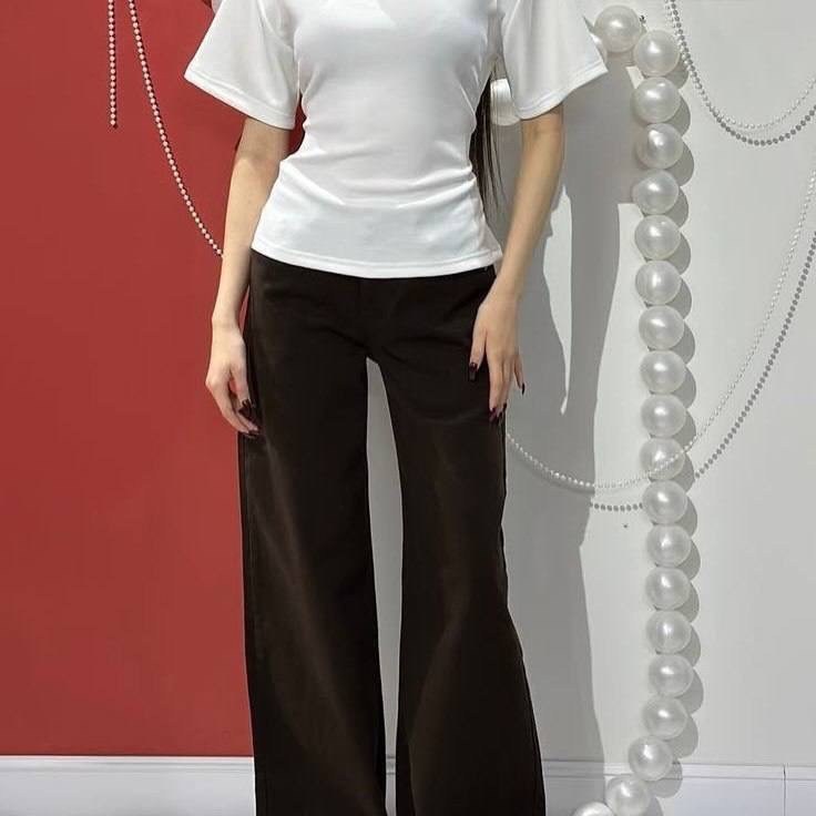 футболка с завязками,футболки женская,футболки с коротким рукавом,топы модные,укороченная футболка