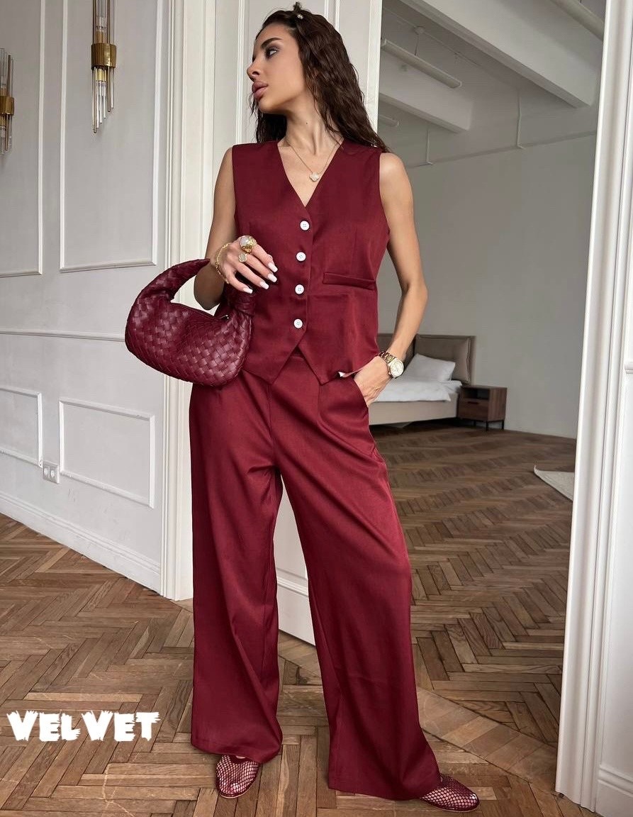 костюм из льна женский брюки и жилет,брючный костюм,брюки палаццо и жилет костюм,брюки и жилетка женская,брючный костюм с жилеткой женский