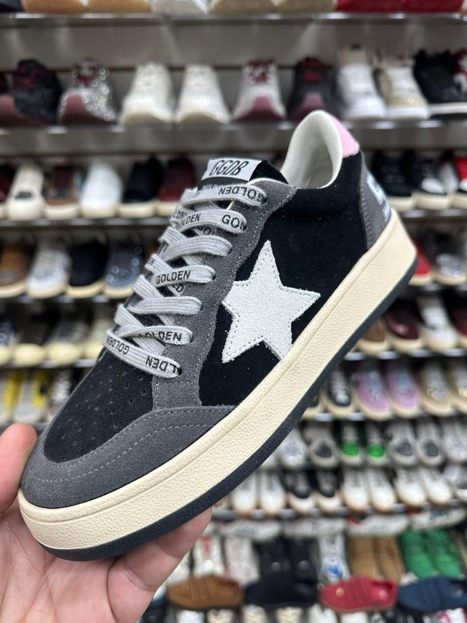 замшевые кроссовки ball star golden goose черный,кеды golden goose,,кроссовки golden goose,коричневые кроссовки ball star golden goose anthracite silver