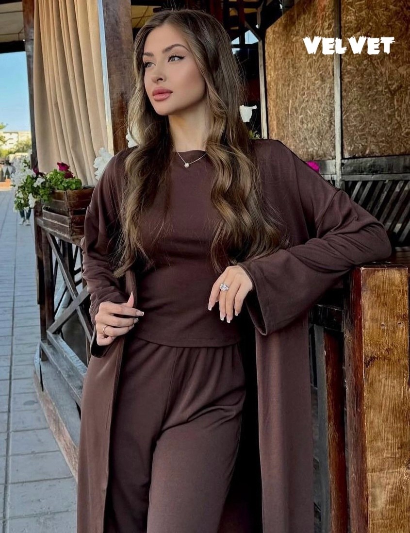 костюм тройка: кардиган, топ, брюки палаццо (плотный хлопок),костюм с абаей,трикотажный костюм,костюм тройка,костюм тройка с кардиганом