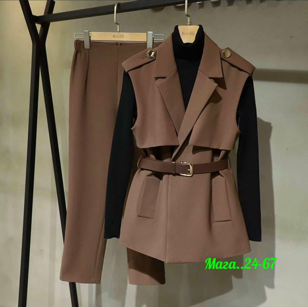 женский костюм,брючный костюм с жилетом,костюм тройка женский,костюм брючный деловой с жилетом lee amour,женские брючные костюмы