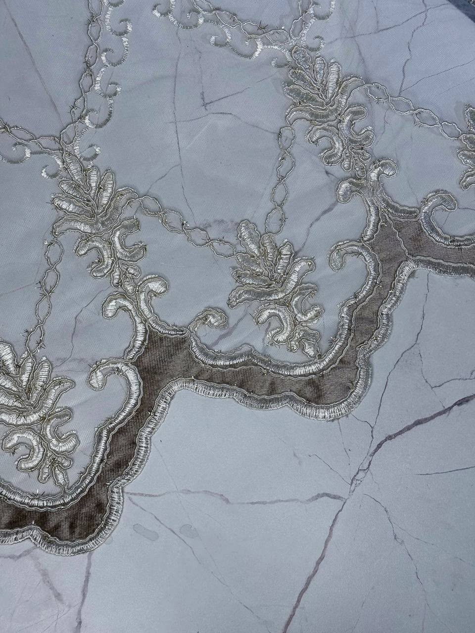 тюль-сетка с вышивкой,тюль с вышивкой,тюль сетка вышивка "праздник" высота 300 см,тюль со стразами,тюль сетка с вышивкой 500 x 270 см