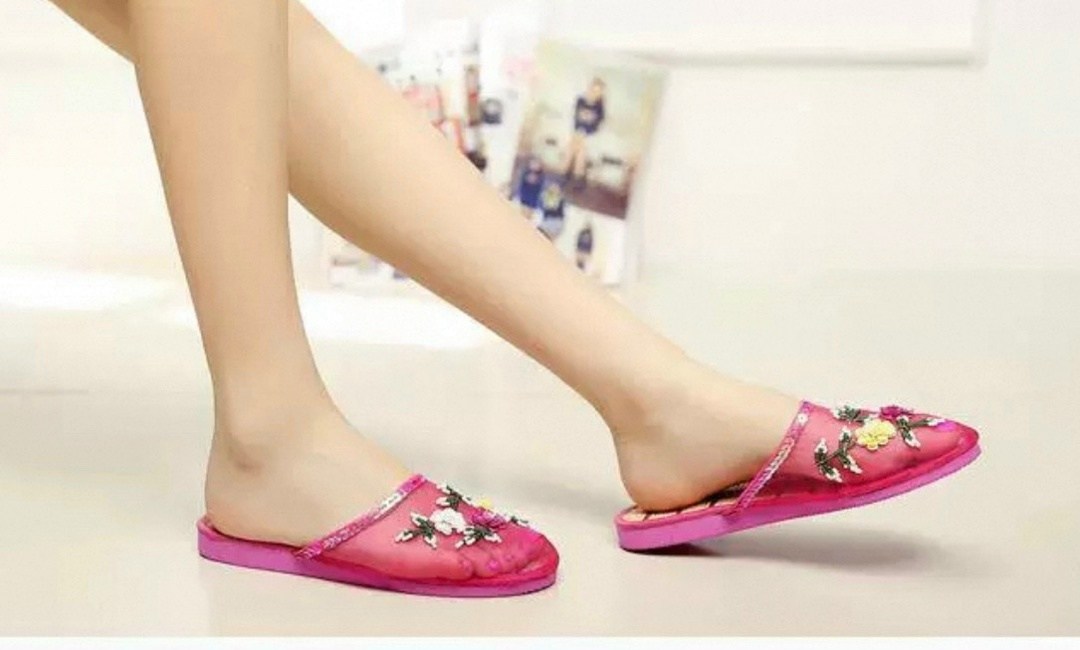 тапочки летние женские тканевые,шлёпанцы женские,тапки женские,тапочки с вышивкой,домашние тапочки женские