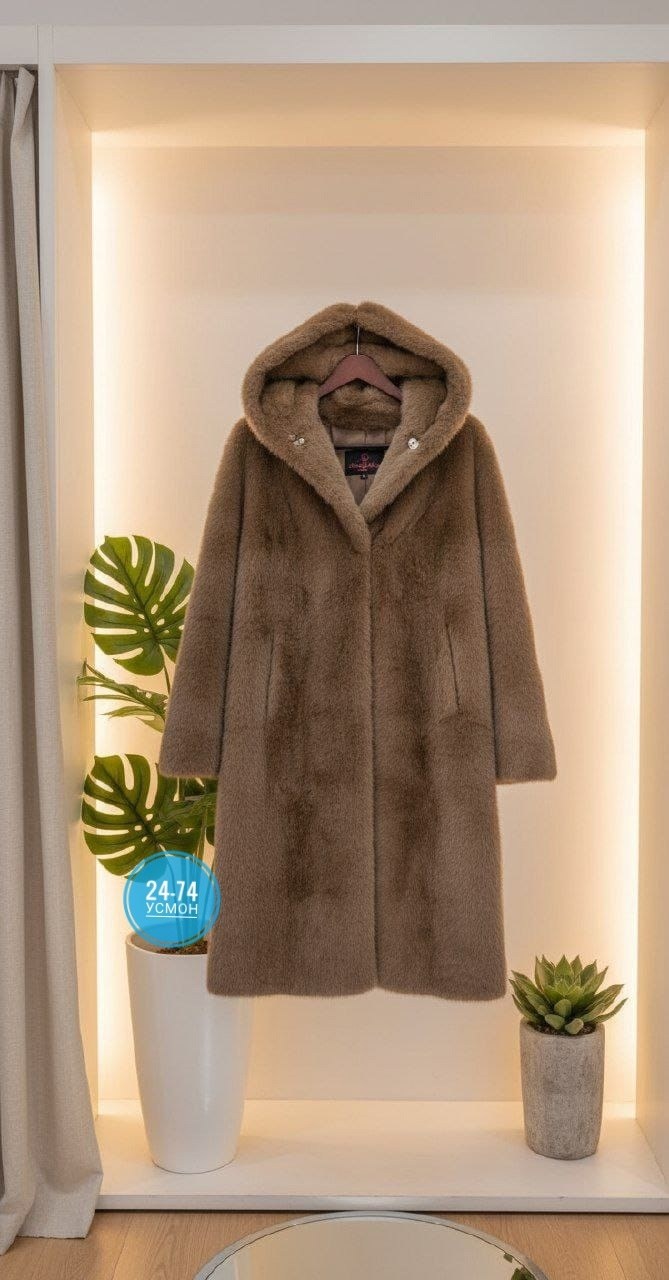 пальто из экомеха,шубка,женские шубы,пальто женское,полупальто с капюшоном