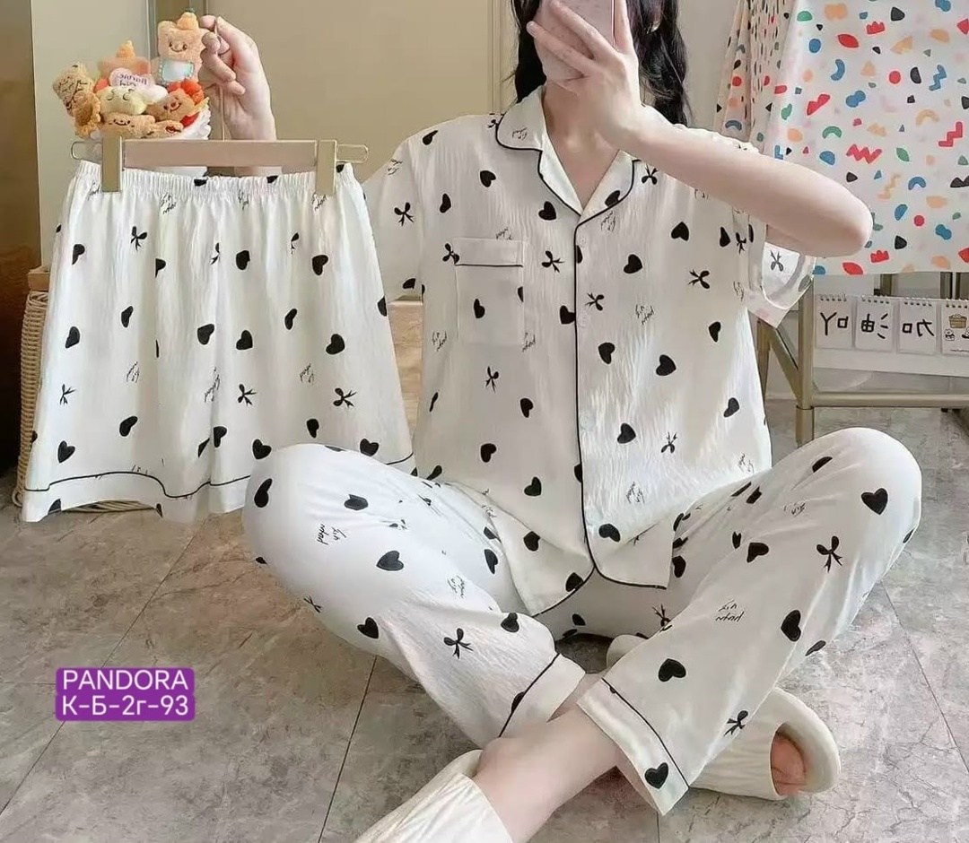 пижама в сердечко женская,женская пижама,пижама,пижама со штанами и рубашкой с сердечками,пижама со штанами