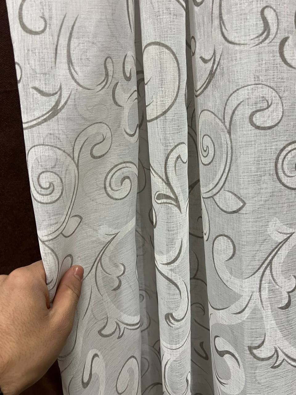 тюль в гостиной,тюль ажурная,тюль с вензелями,тюль с имитацией льна,шторы с вензелями