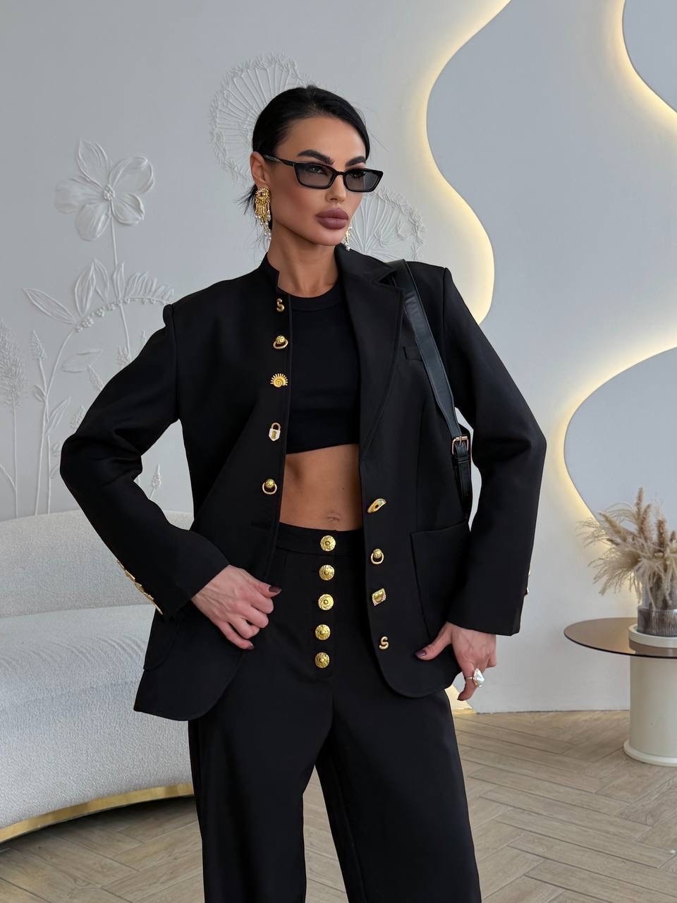 брючный костюм,элегантный брючный костюм,костюм классический,классический костюм женский,костюм брючный 2026 черный dilanavip