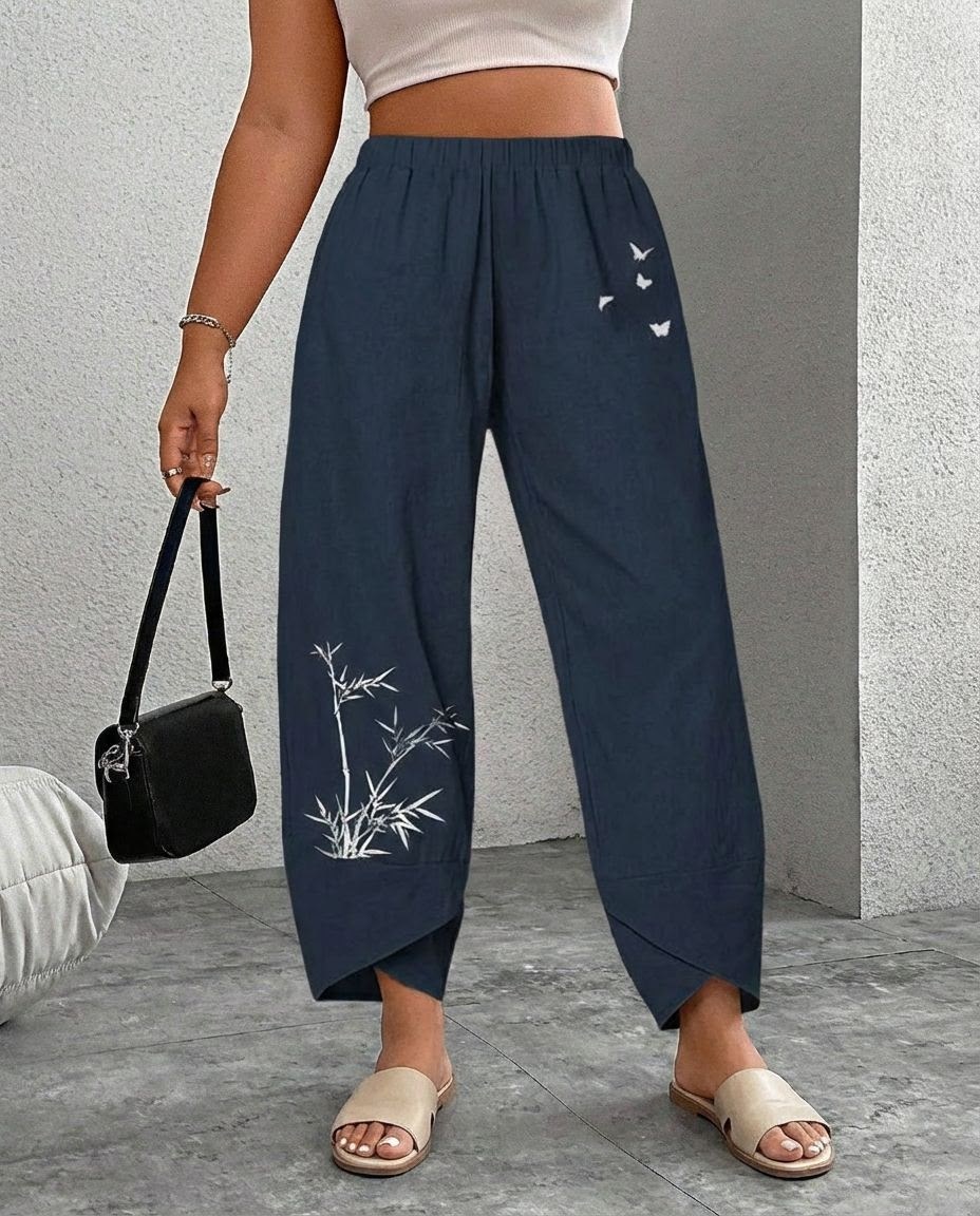 брюки с вышивкой,повседневные брюки,брюки с широкими штанинами,широкие летние брюки женские из крепа,широкие брюки