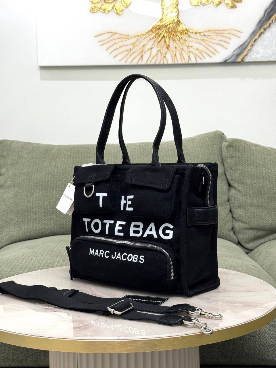 сумка тоут marc jacobs,женская сумка тоут marc jacobs,сумка marc jacobs the tote bag,marc jacobs сумка на плечо тоут,тканевая сумка на плечо marc jacobs tote bag бело-черный