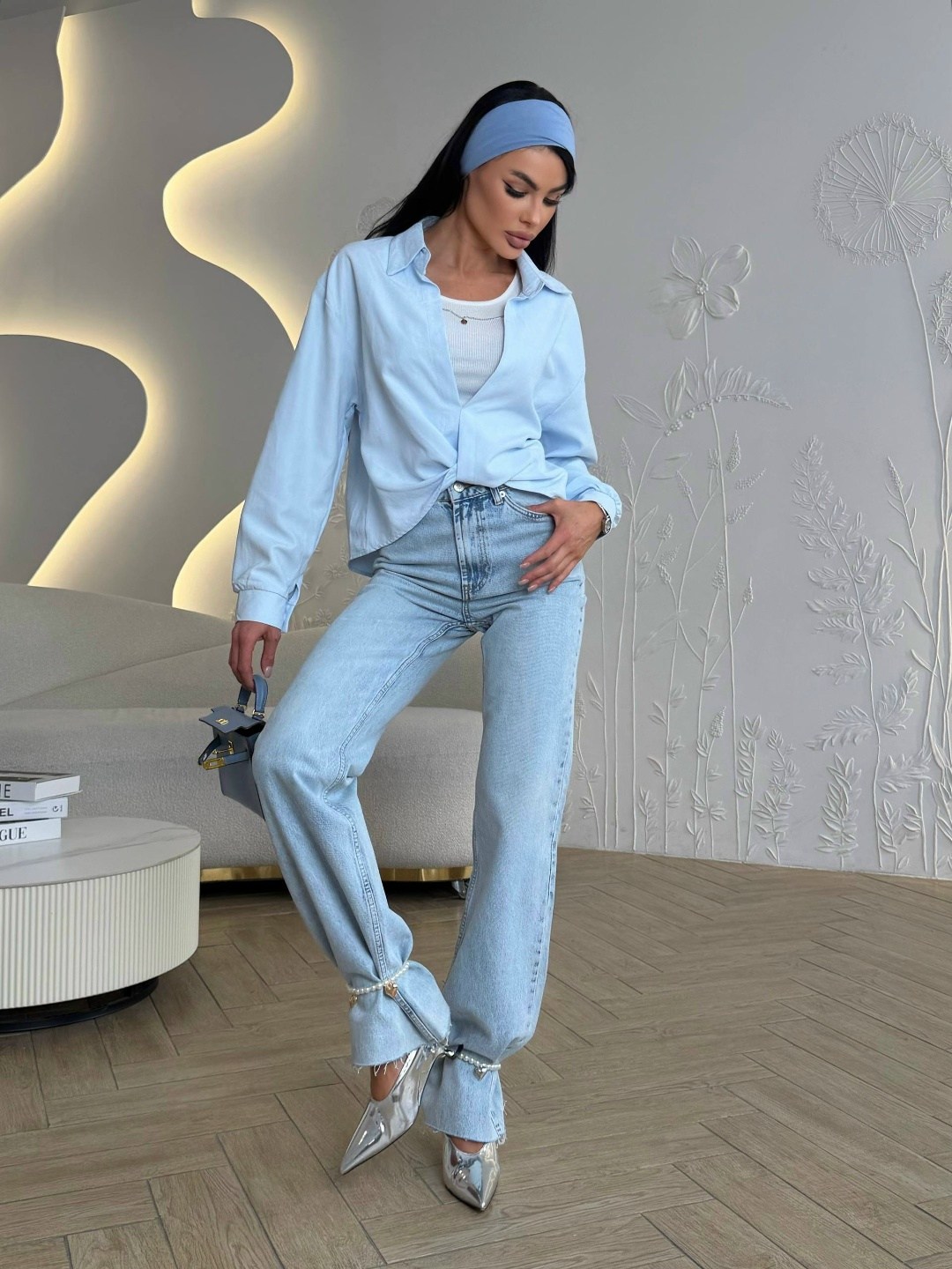 рубашка женская голубая,рубашка стильная,женская рубашка,рубашка оверсайз голубая,блузка женская