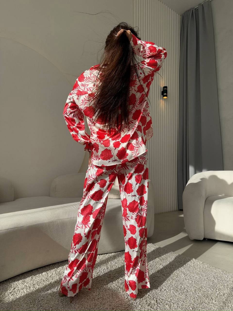 костюм в пижамном стиле,костюм женский,костюм стильный,пижама женская,костюм с брюками