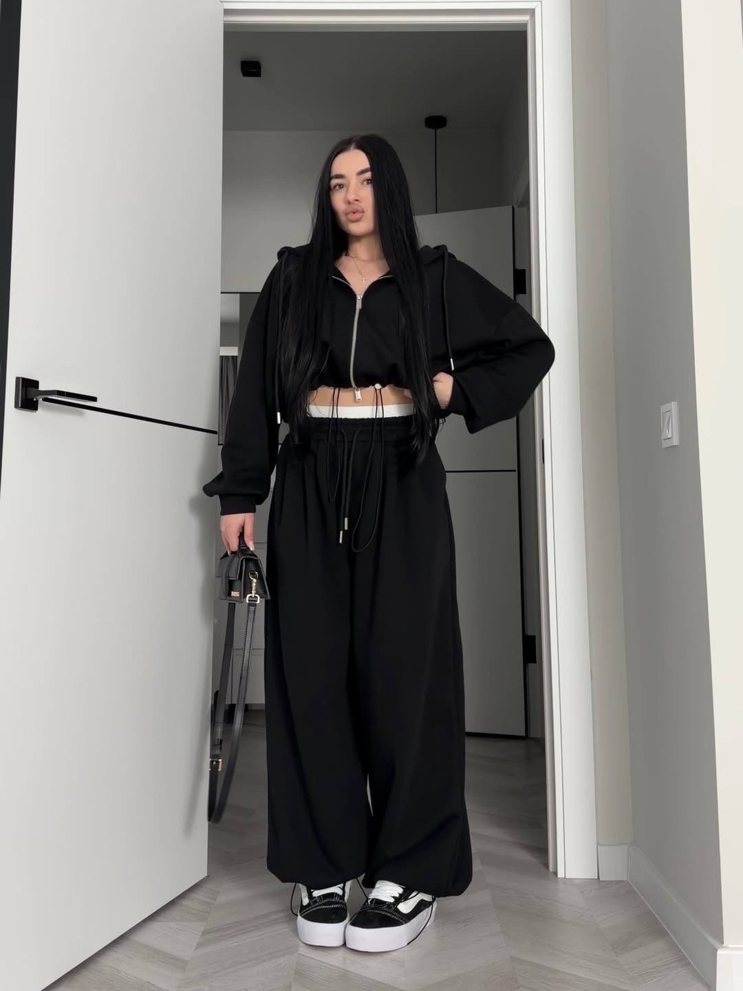 спортивный костюм оверсайз voi-fashion,костюм оверсайз,широкие брюки,костюм двойка женский