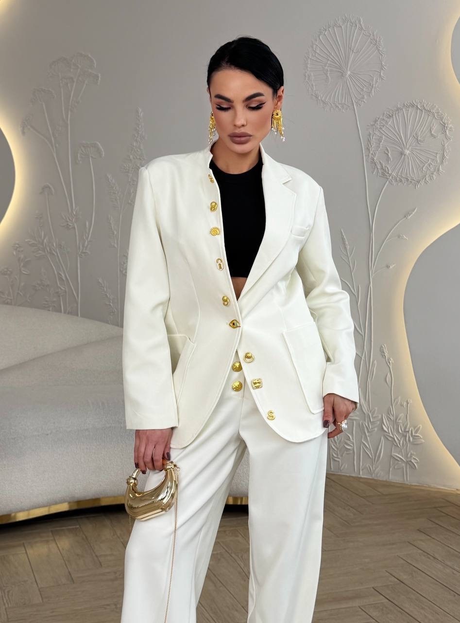 женский костюм,белый костюм,женский брючный костюм,костюмчик,брючный костюм temper 482