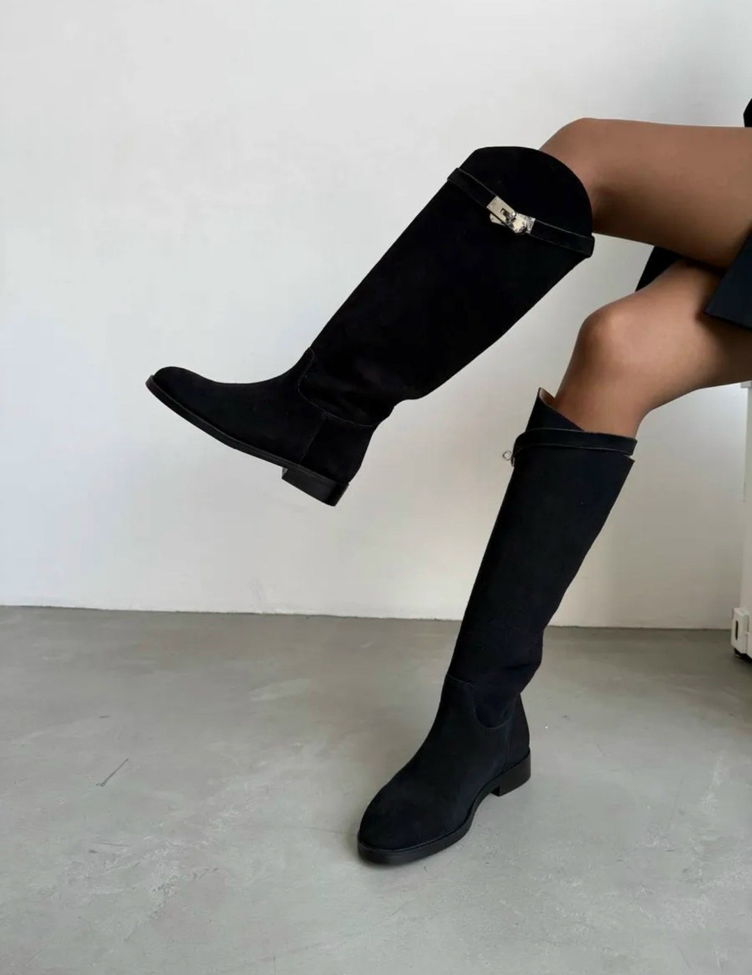 женские сапоги,сапоги замшевые,сапоги черные,женские черные замшевые сапоги hermes jumping,сапоги трубы