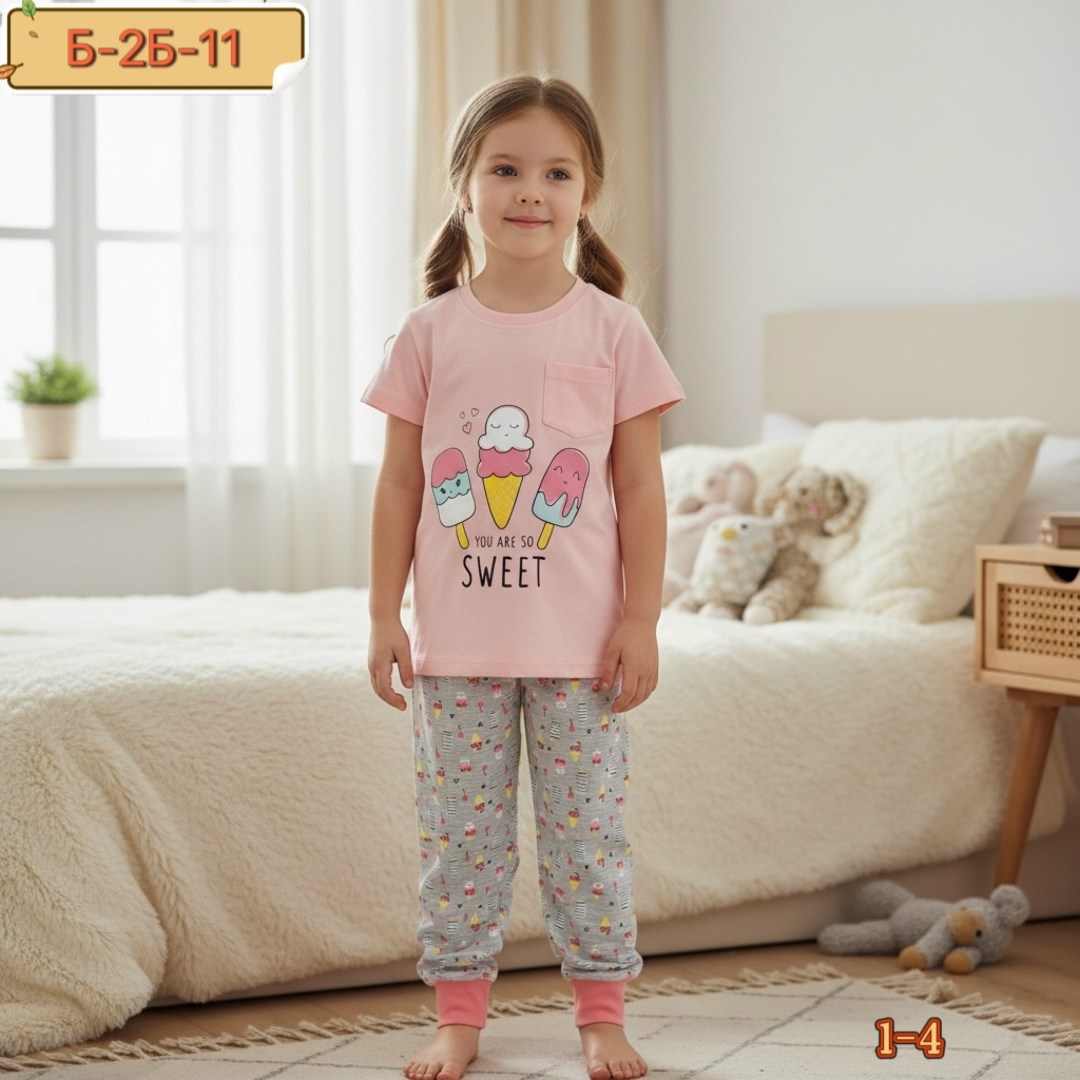 пижама для девочек,пижама детская,пижама детская для девочек,комплект пижама,детская пижама 24w bunny 3038-3039-01