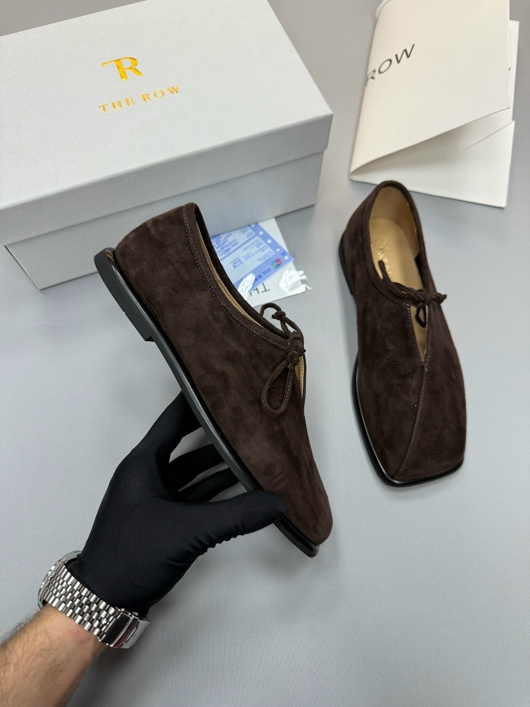 женские замшевые балетки с квадратным носом the row коричневые,,женская ,женские туфли лодочки,туфли на плоской подошве