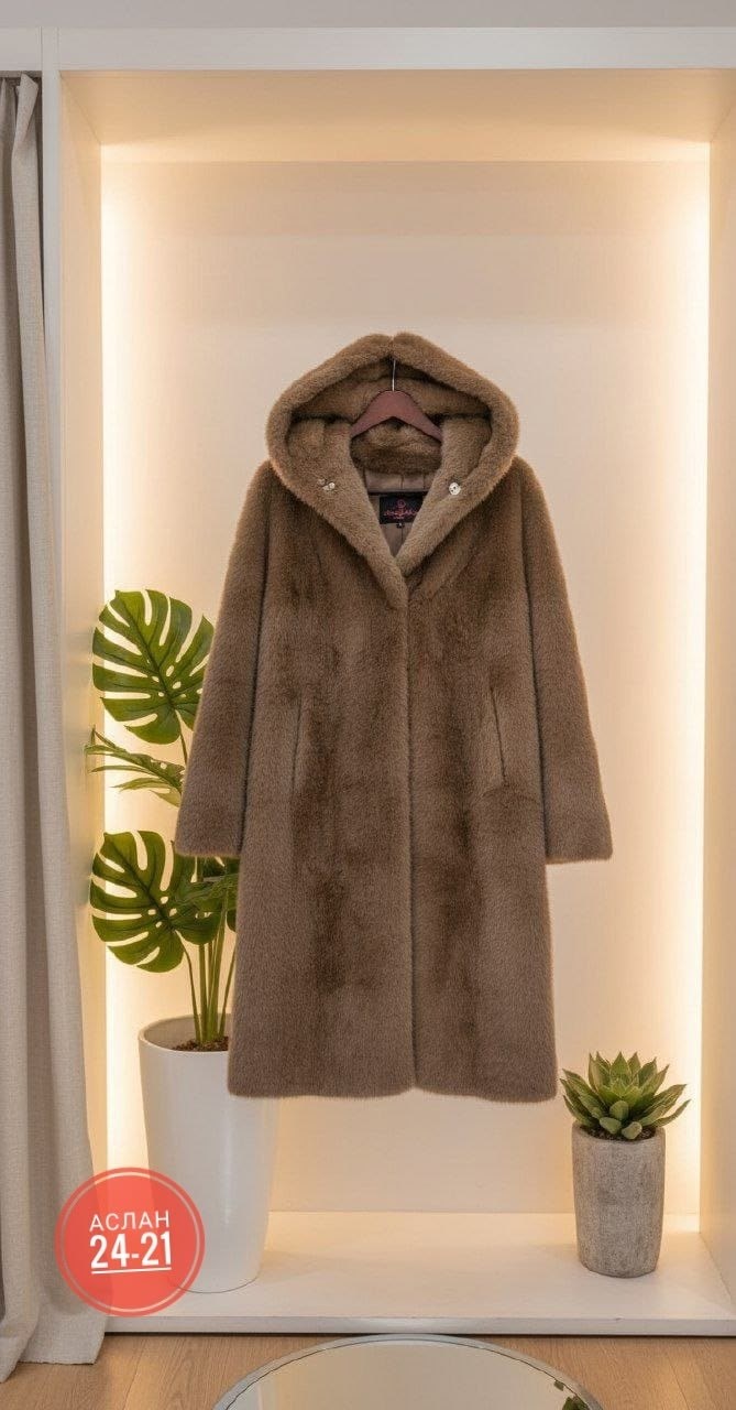 пальто из экомеха,женская шуба,полупальто с капюшоном,пальто женское,шубка