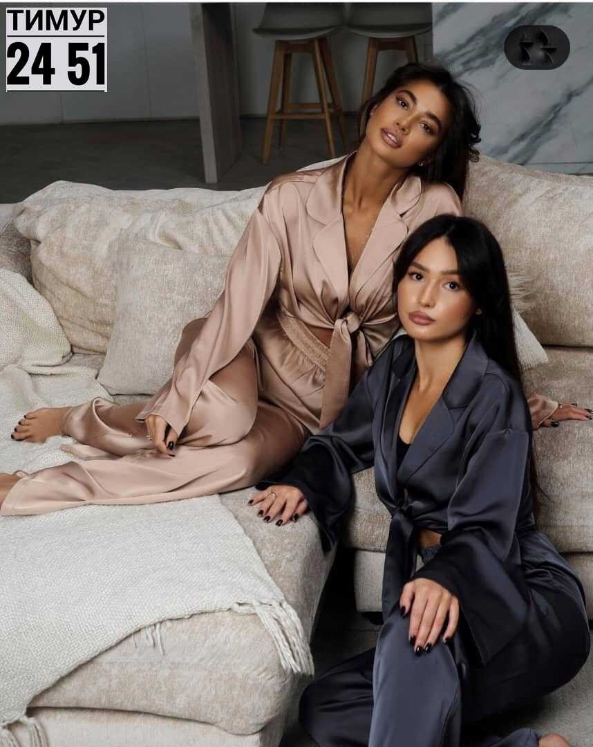 атласный костюм женский,шелковый домашний костюм в пижамном стиле,шелковый костюм в пижамном стиле,брючный атласный костюм,атласный костюм