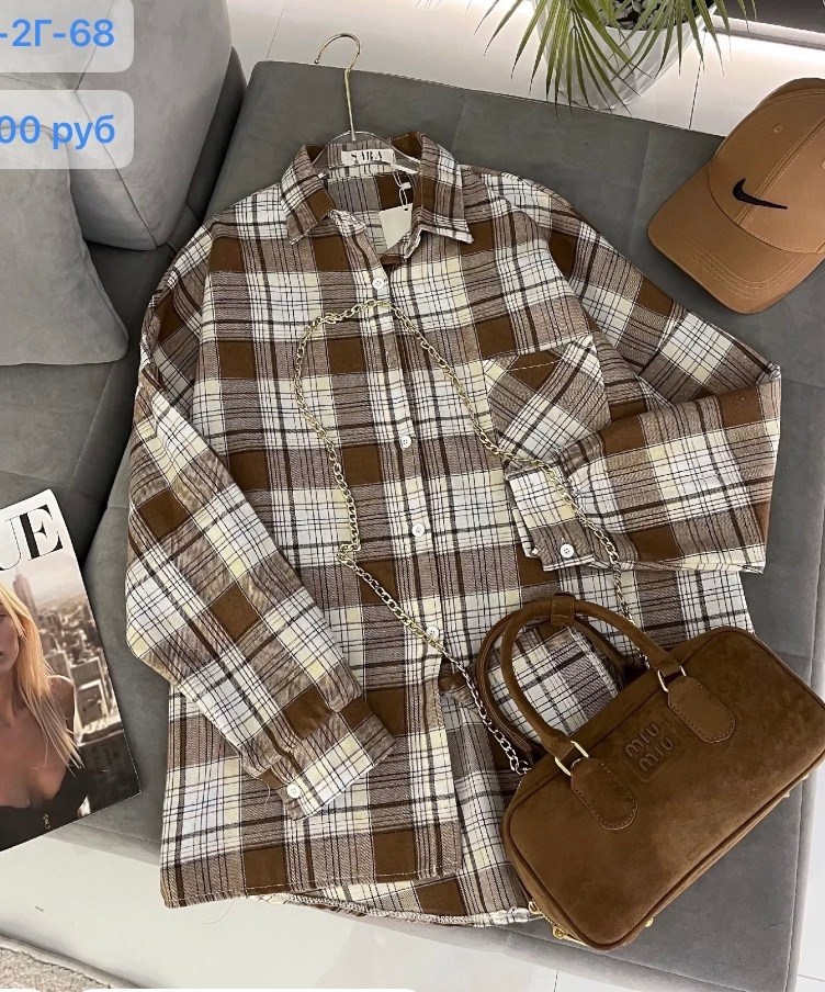 рубашка в клетку женская оверсайз thirteen brand,рубашка женская,рубашка женская в клетку,рубашка женская оверсайз в клетку,рубашка в клетку