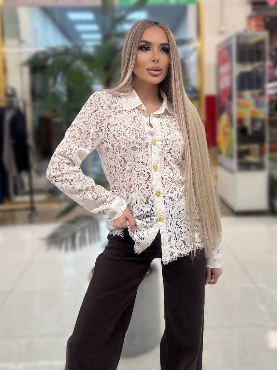 блузка кружевная,блузка кружевная ажурная farizzo,блузка офисная кружевная с рукавом 7/8 luce&ombra,кружевная блузка с длинным рукавом,блузка с кружевом