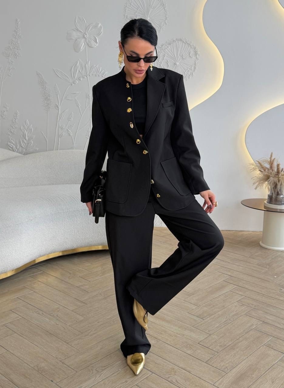брючный костюм,элегантный брючный костюм,костюм классический,классический костюм женский,костюм брючный 2026 черный dilanavip
